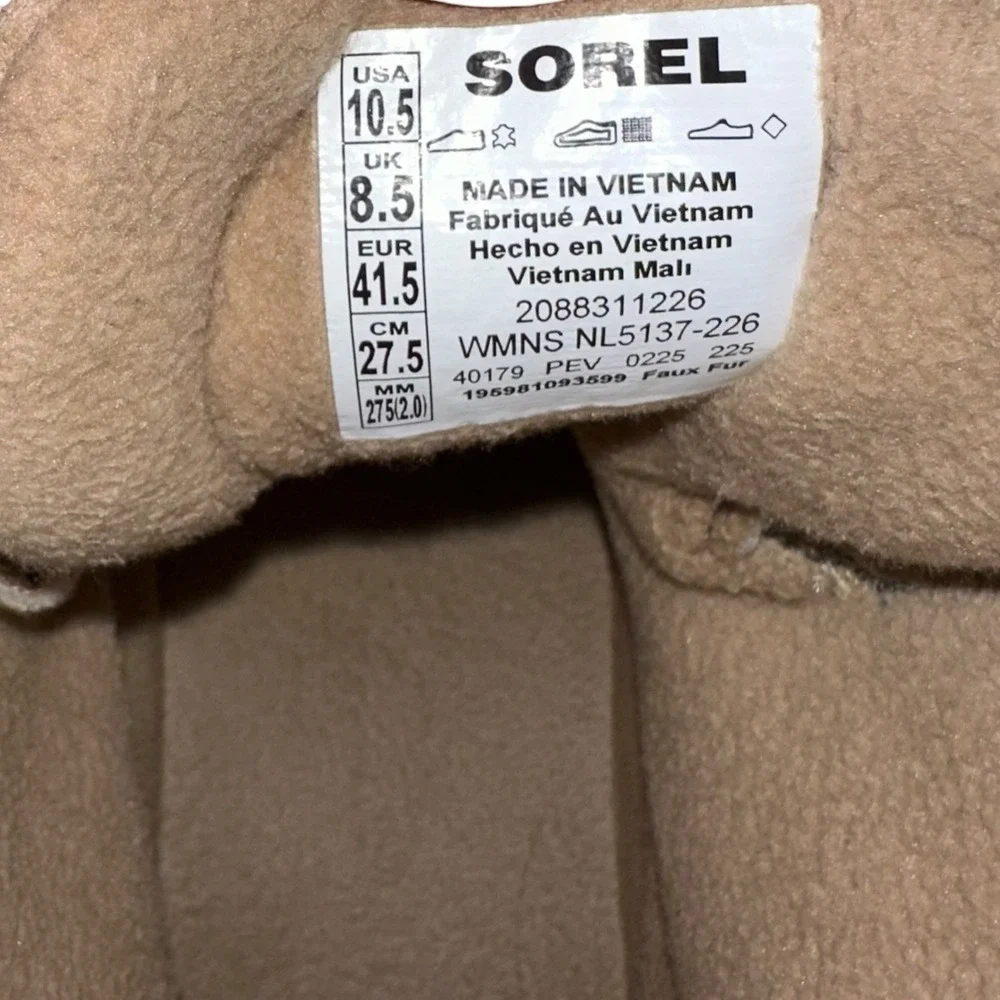 Sorel Ona Ave Waterproof Fur Winter‎ Boots Tan Womens 10.5 NL5137-226
